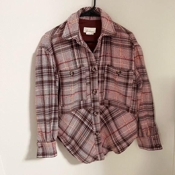 ANTHROPOLOGIE Hudson Plaid Shirt Jacket Shacket Spring - Picture 6 of 13